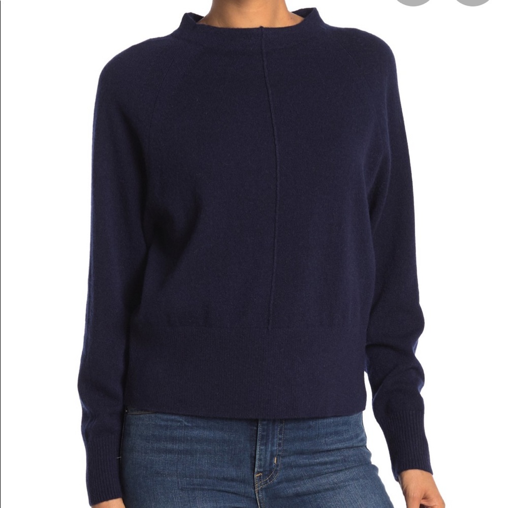 100% Cashmere Center Seam Raglan Crew Sweater